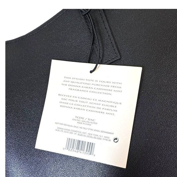 Donna KaranTwo Tone Black Tote Bag Purse Large NEW Dual Texture Design & Handles - Picture 10 of 10